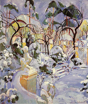 Garten im Schnee, 1917