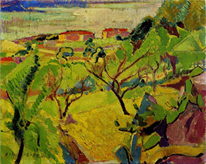 Oskar Moll  Sonnige Landschaft (Ajaccio), um 1912,